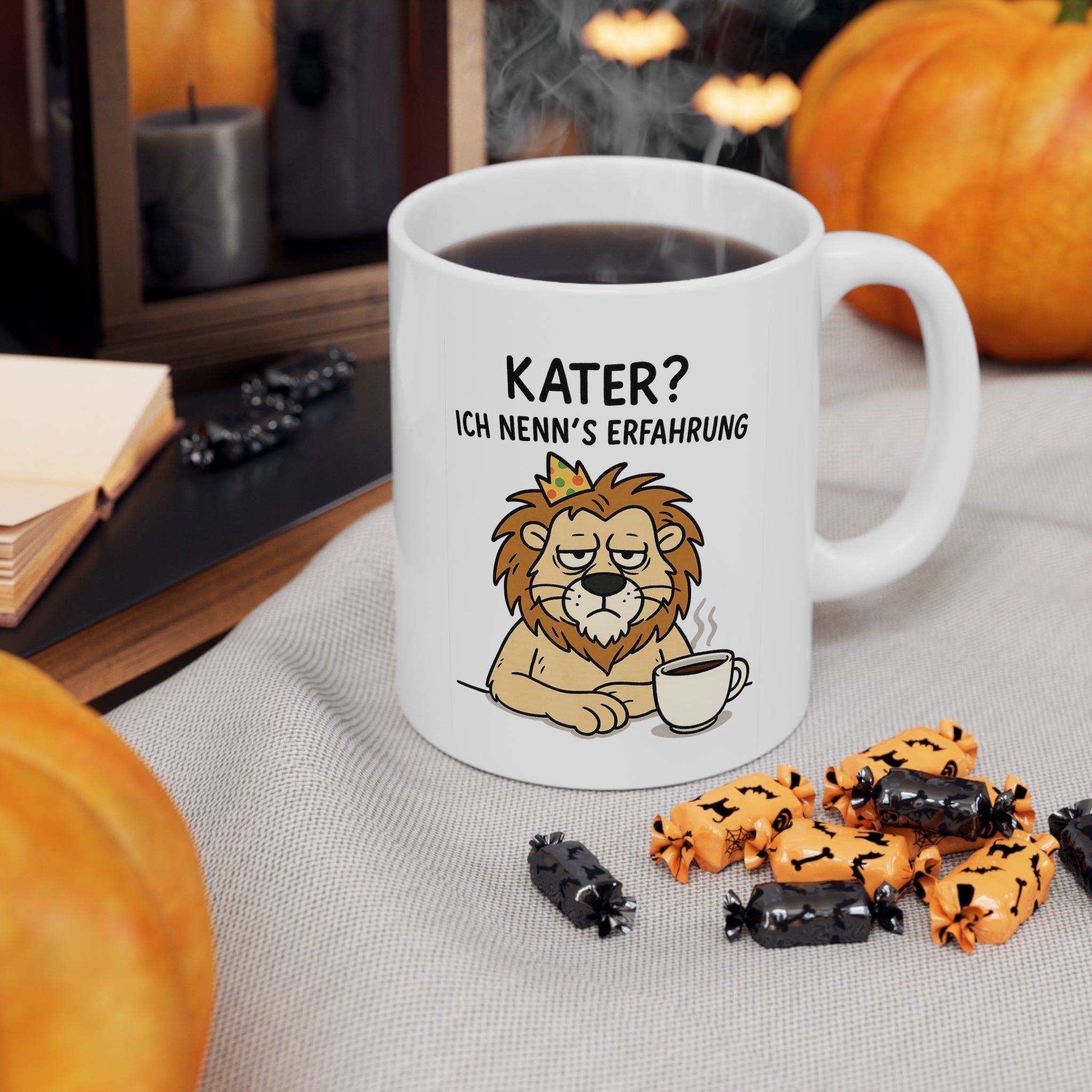 'Kater? Ich nenn's Erfahrung' Keramik Kaffeetasse - perfekt als Geschenk (325ml)
