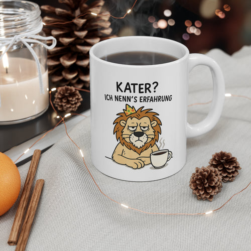 'Kater? Ich nenn's Erfahrung' Keramik Kaffeetasse - perfekt als Geschenk (325ml)